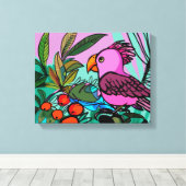 Roze cockatoo canvas afdruk (Insitu (Houten vloer))