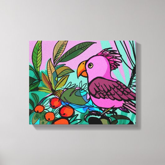 Roze cockatoo canvas afdruk (Voorkant)