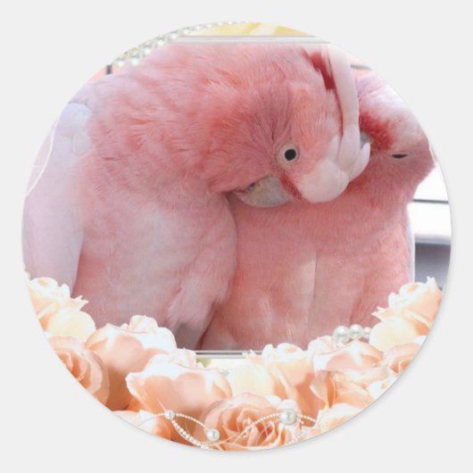 Roze Cockatoos Stickers (Voorkant)