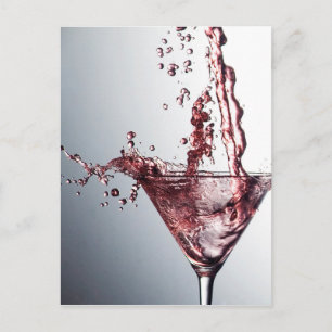 Roze cocktail 3 briefkaart