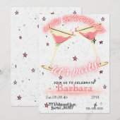 Roze Cocktail 40e Verjaardagsuitnodiging Save The Date (Voorkant / Achterkant)