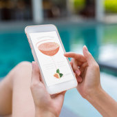 Roze Cocktail Bachelorette Party Kaart