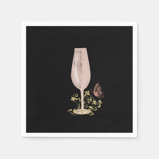 Roze Cocktail Bachelorette Party Servet (Voorkant)