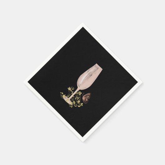 Roze Cocktail Bachelorette Party Servet (Hoek)