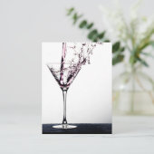 Roze cocktail briefkaart (Staand voorkant)