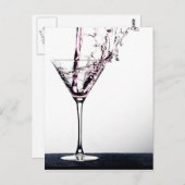 Roze cocktail briefkaart (Voorkant / Achterkant)