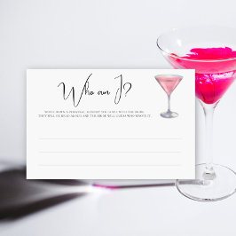 Roze cocktail Bruidsfeest Raad wie ik ben spel Briefpapier