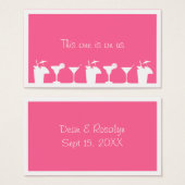 Roze cocktail bruiloft evenement aangepaste drink visitekaartjes (Voorkant /achterkant)