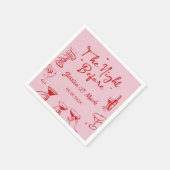 Roze Cocktail de nacht voor bruiloft Servet (Hoek)