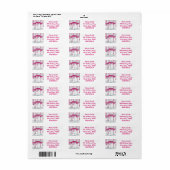 Roze cocktail en lint etiket (Full Sheet)