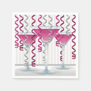 Roze cocktail en lint servetten