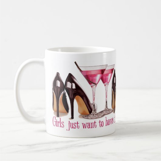 Roze cocktail en stilettos koffiemok (Links)