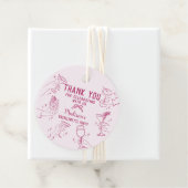 Roze Cocktail Feestje Verlovingsfeest Dessert Bedankjes Labels (In situ)