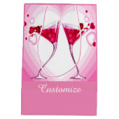 Roze cocktail Glasses Gift Bag Medium Cadeauzakje (Achterkant)