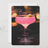 Roze cocktail, het is mijn verjaardag kaart (Voorkant)