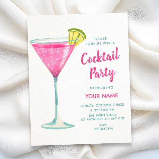 Roze cocktail kaart