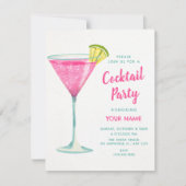 Roze cocktail kaart (Voorkant)