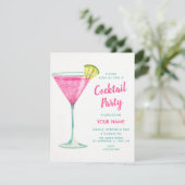 Roze cocktail kaart (Staand voorkant)