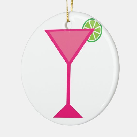 Roze cocktail met Limoen Keramisch Ornament (Links)