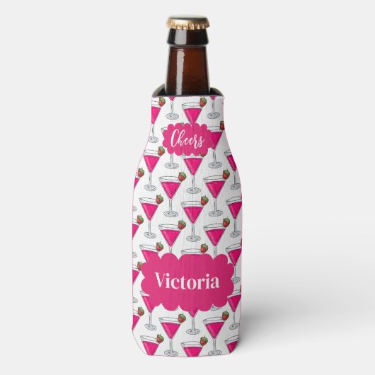 Roze cocktail name Cheers Seltzer can Co. Flesjeskoeler (Fles Voorkant)