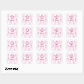 Roze Cocktail Party Bachelorette Envelope Favor Vierkante Sticker (Vel)