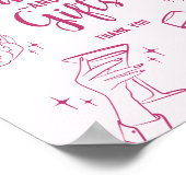 Roze Cocktail Party Kaarten en Geschenken Teken Poster (Hoek)