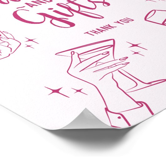 Roze Cocktail Party Kaarten en Geschenken Teken Poster (Hoek)
