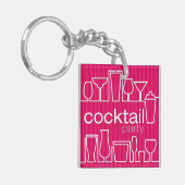Roze cocktail party sleutelhanger (Voorkant Links)