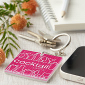 Roze cocktail party sleutelhanger (Voorkant Rechts)
