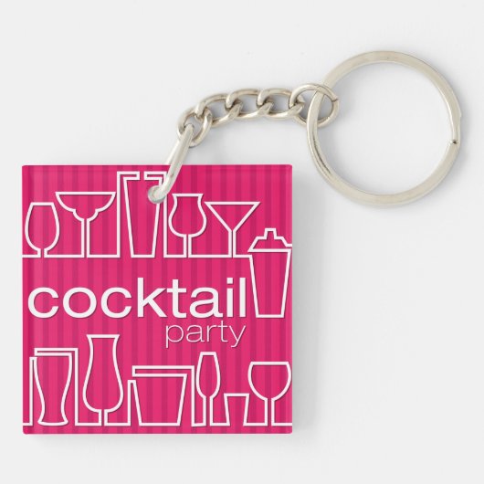 Roze cocktail party sleutelhanger (Achterkant)