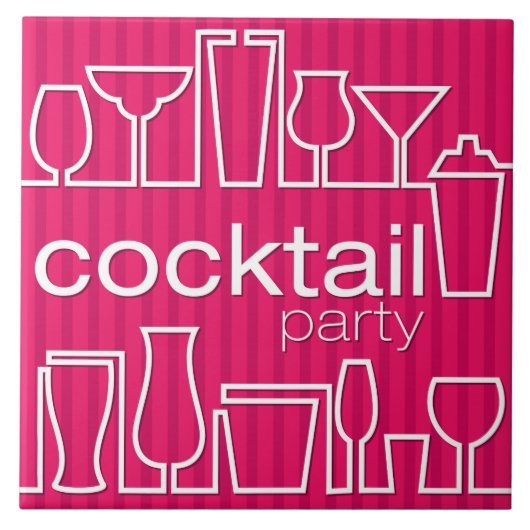 Roze cocktail party tegeltje (Voorkant)