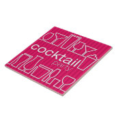 Roze cocktail party tegeltje (Zijkant)