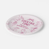 Roze Cocktail Party Verlovingsfeest Envelope Favor Papieren Bordje (Gekanteld)