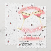 Roze Cocktail Uitnodiging 40e Verjaardag (Voorkant / Achterkant)