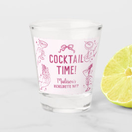 Roze Cocktailfeest Retro Bruidsmeisjesfeest Favore Shot Glas
