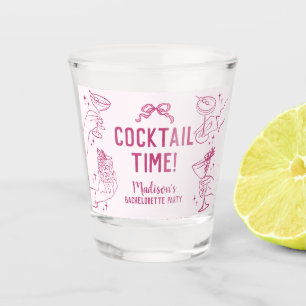 Roze Cocktailfeest Retro Bruidsmeisjesfeest Favore Shot Glas