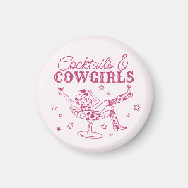Roze cocktails en cowgirls bruidsfeestartikelen magneet