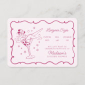 Roze Cocktails en Cowgirls Lingerie Maten Invoegen Informatiekaartje (Voorkant)