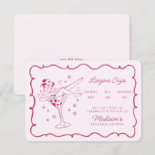 Roze Cocktails en Cowgirls Lingerie Maten Invoegen Informatiekaartje (Voorkant / Achterkant)