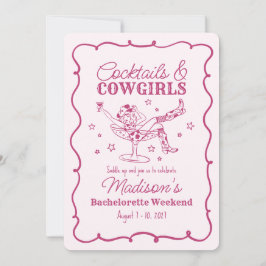Roze cocktails en cowgirls Nash Bash Bachelorette Kaart