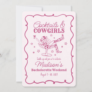 Roze cocktails en cowgirls Nash Bash Bachelorette Kaart