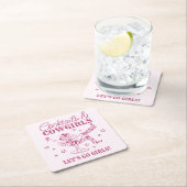 Roze cocktails en cowgirls Rodeo Bachelorette Kartonnen Onderzetters (Insitu)