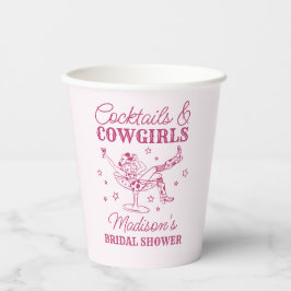 Roze cocktails en cowgirls rodeo bruids douche papieren bekers