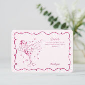 Roze Cocktails en Cowgirls Rodeo Details Invoegen Informatiekaartje (Staand voorkant)