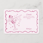 Roze Cocktails en Cowgirls Rodeo Details Invoegen Informatiekaartje (Voorkant)