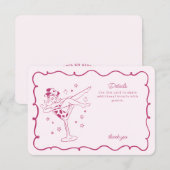 Roze Cocktails en Cowgirls Rodeo Details Invoegen Informatiekaartje (Voorkant / Achterkant)