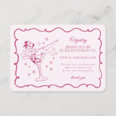 Roze cocktails en cowgirls rodeo register invoegen informatiekaartje (Voorkant)