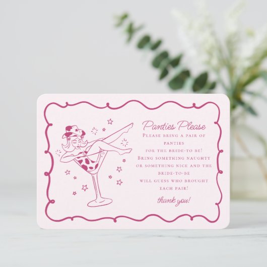 Roze cocktails en cowgirls slipjes graag invoegen informatiekaartje (Staand voorkant)