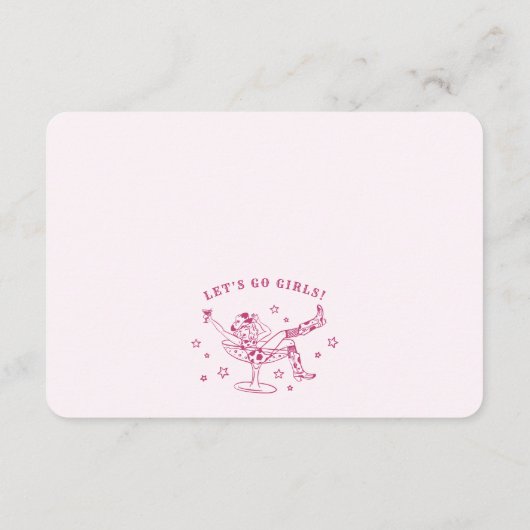 Roze cocktails en cowgirls slipjes graag invoegen informatiekaartje (Achterkant)