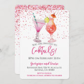 Roze Cocktails Feestdranken Kaart (Voorkant / Achterkant)